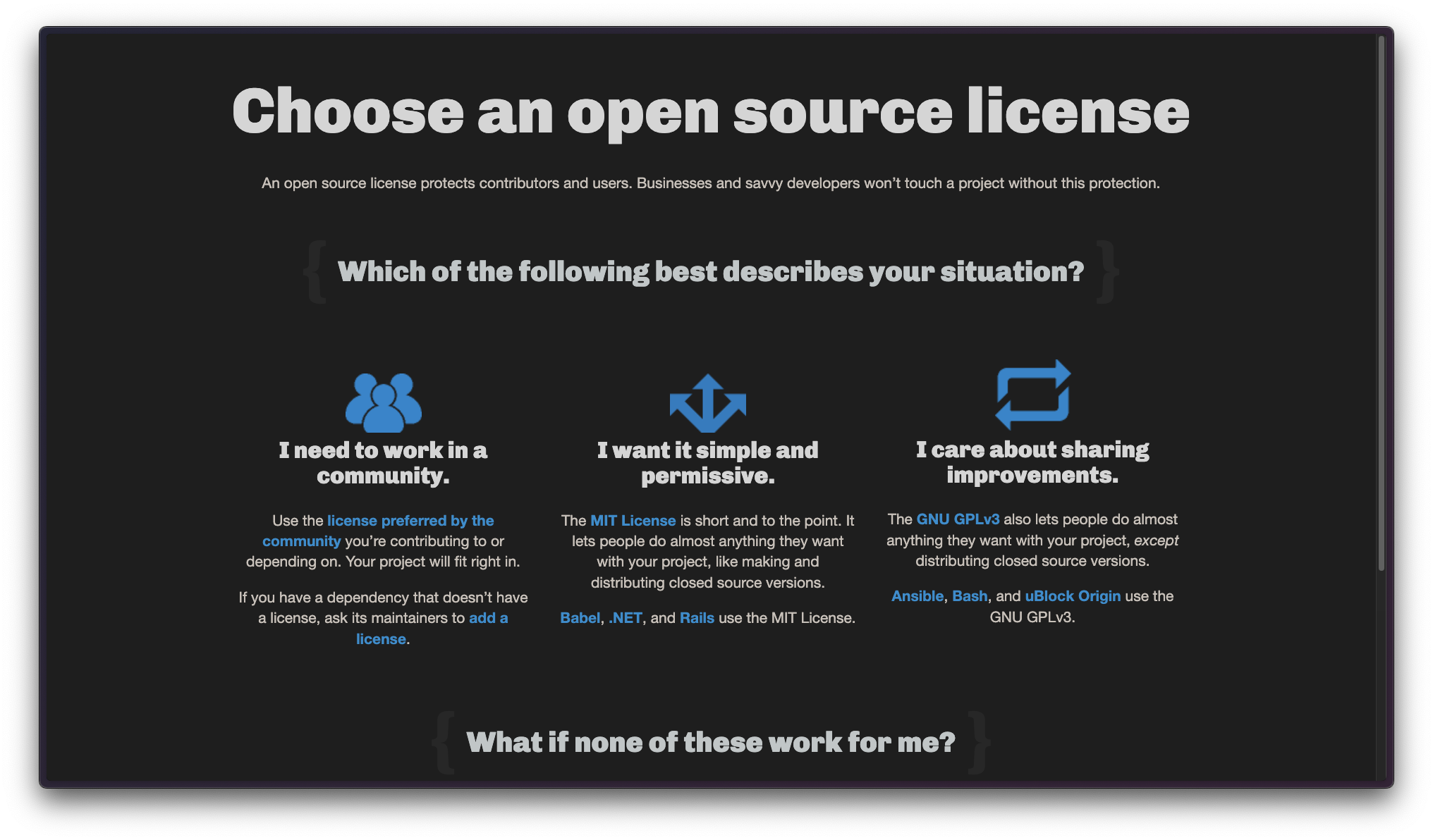 Choose a license